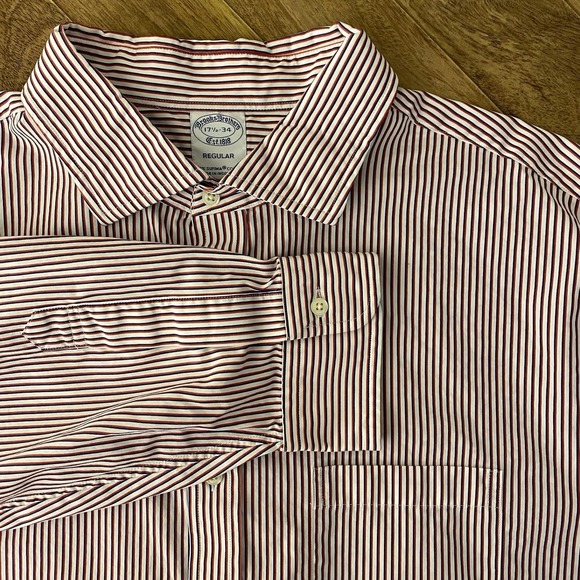 Brooks Brothers Other - Brooks Brothers Regular Fit Dress Shirt 17 1/2-34 Supima Cotton Non Iron Stripes